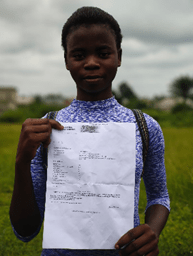 Rachel graduates and holds certificate